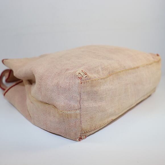 Vintage Prada Red & Natural Canvas Tote Bag - Picture 5 of 10